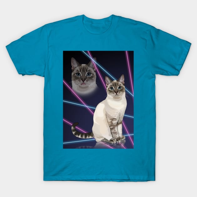 Funny 80s School Portrait Style with Cat Blep T-Shirt by CarleahUnique